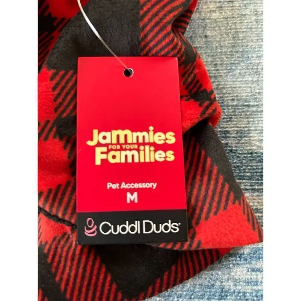 NWT! Jammies for your Families Red Flannel Plaid Dog Onesie Pet Pajamas Medium